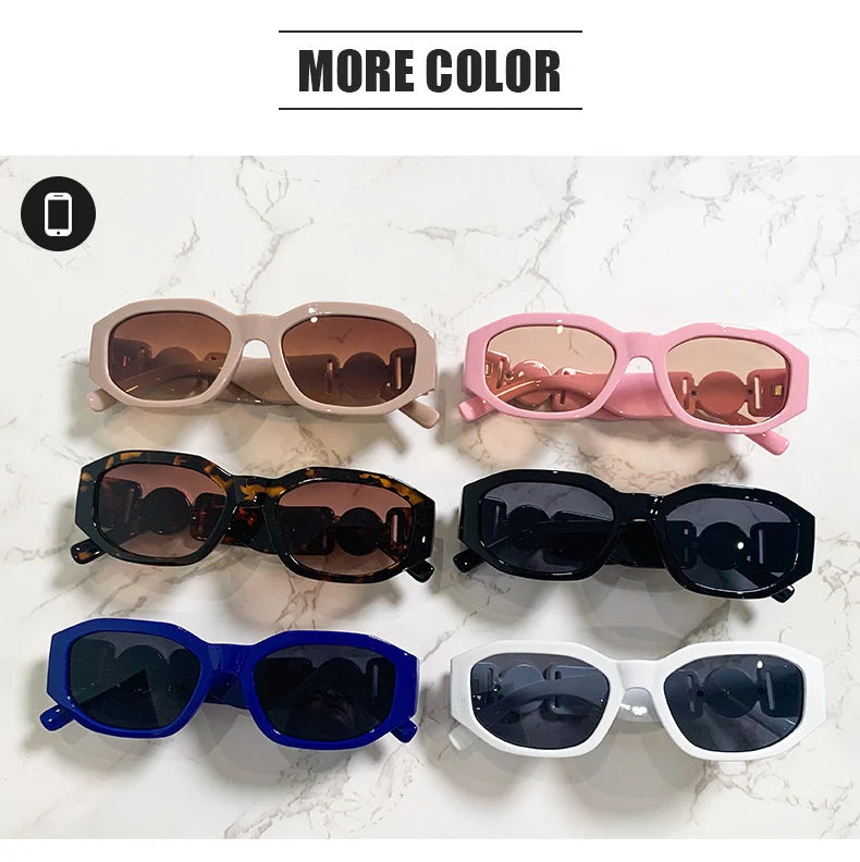 LONSY Fashion Square Sunglasses - Black Gradient Big Frame Retro UV400