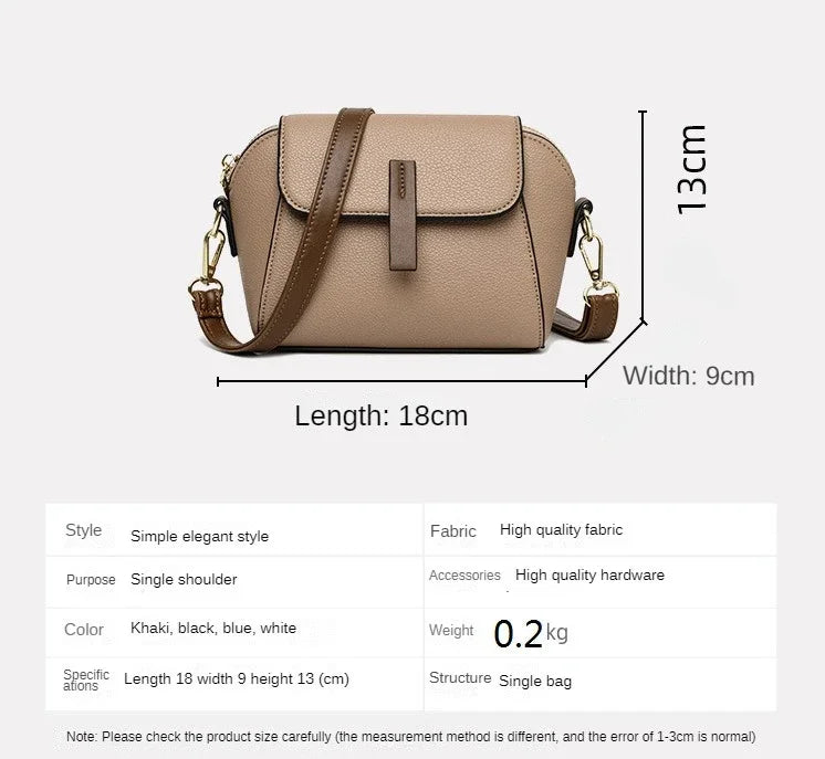 Luxury Designer Solid Color Women's Small Handbag Fashion Shoulder Messenger Bag Ladies Pu Leather Shell Crossbody Bag Bolsas