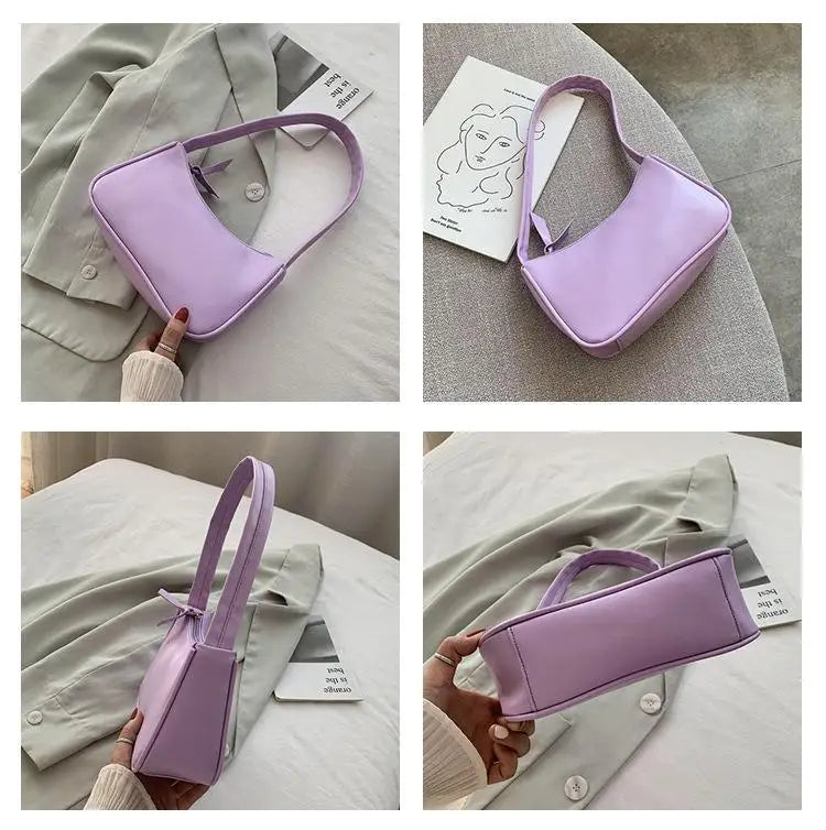 Handle Bag Women Retro Handbag PU Leather Shoulder Totes Underarm Vintage Top Handle Bag Female Small Subaxillary Bags Clutch