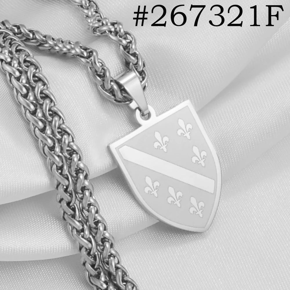 Anniyo Bosnians Pendant Necklaces Gold Color Silver Color Charm Bosna Bosniak Jewelry #264521
