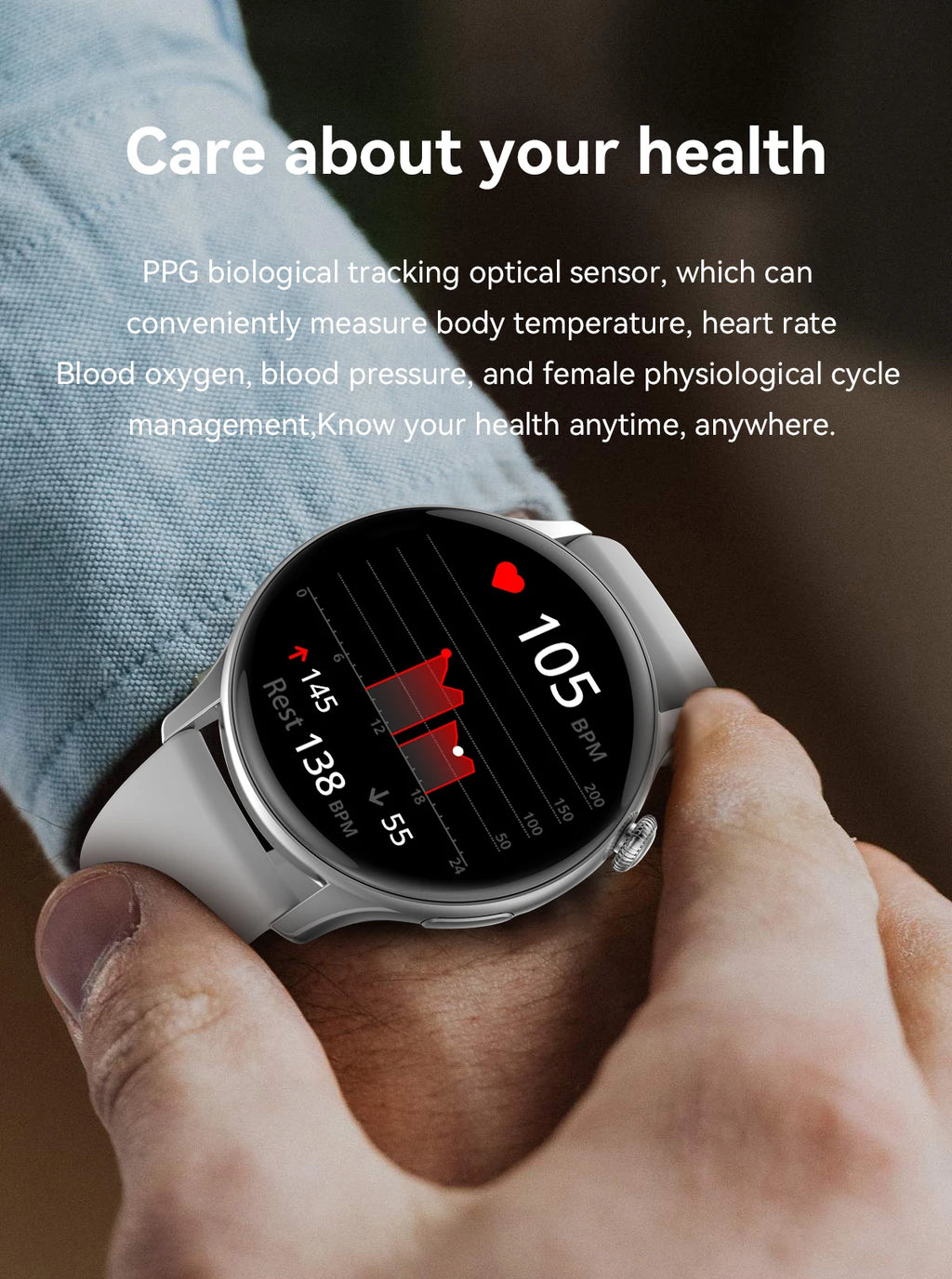 New Smart Watch Women 466*466 AMOLED Screen Always Display Time NFC Bluetooth Call Fashion IP68 Waterproof Sports Men Smartwatch