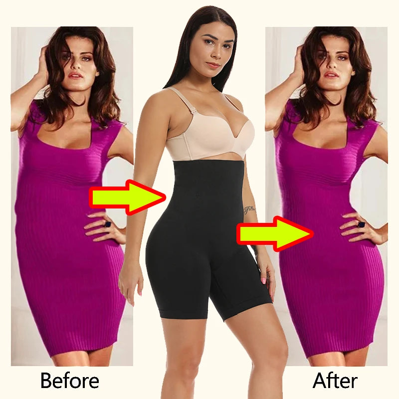High Waisted Body Shaper Shorts - Tummy Control Butt Lifter