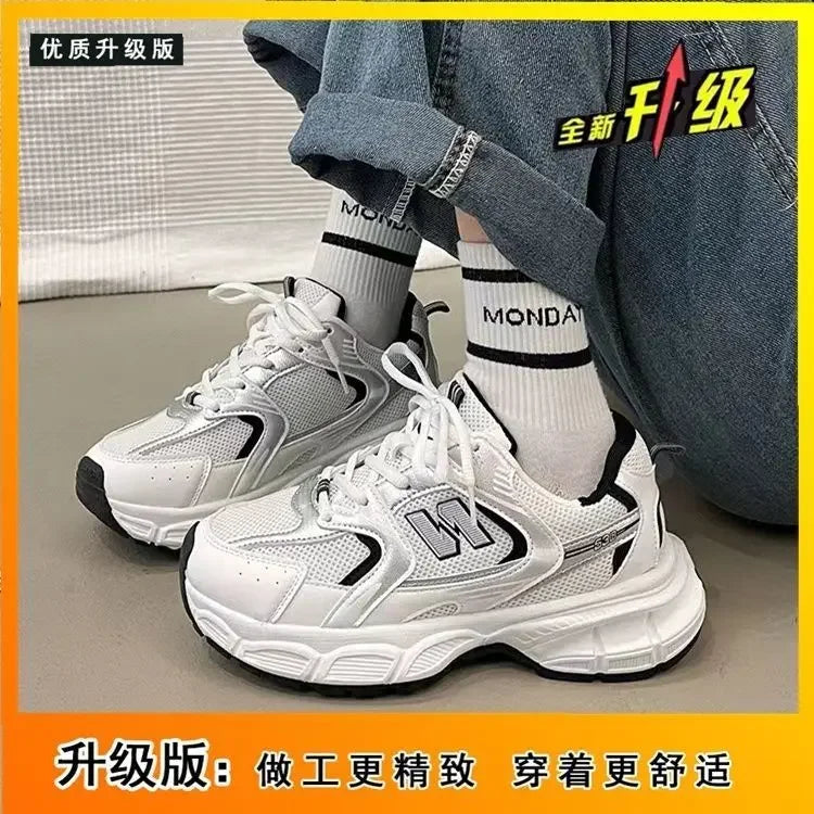 Luxury Thick Sole Women's Sneakers Spring Women's Sports Shoes Fashion Casual Shoes Outdoor Comfortable Breathable Tennis Shoes