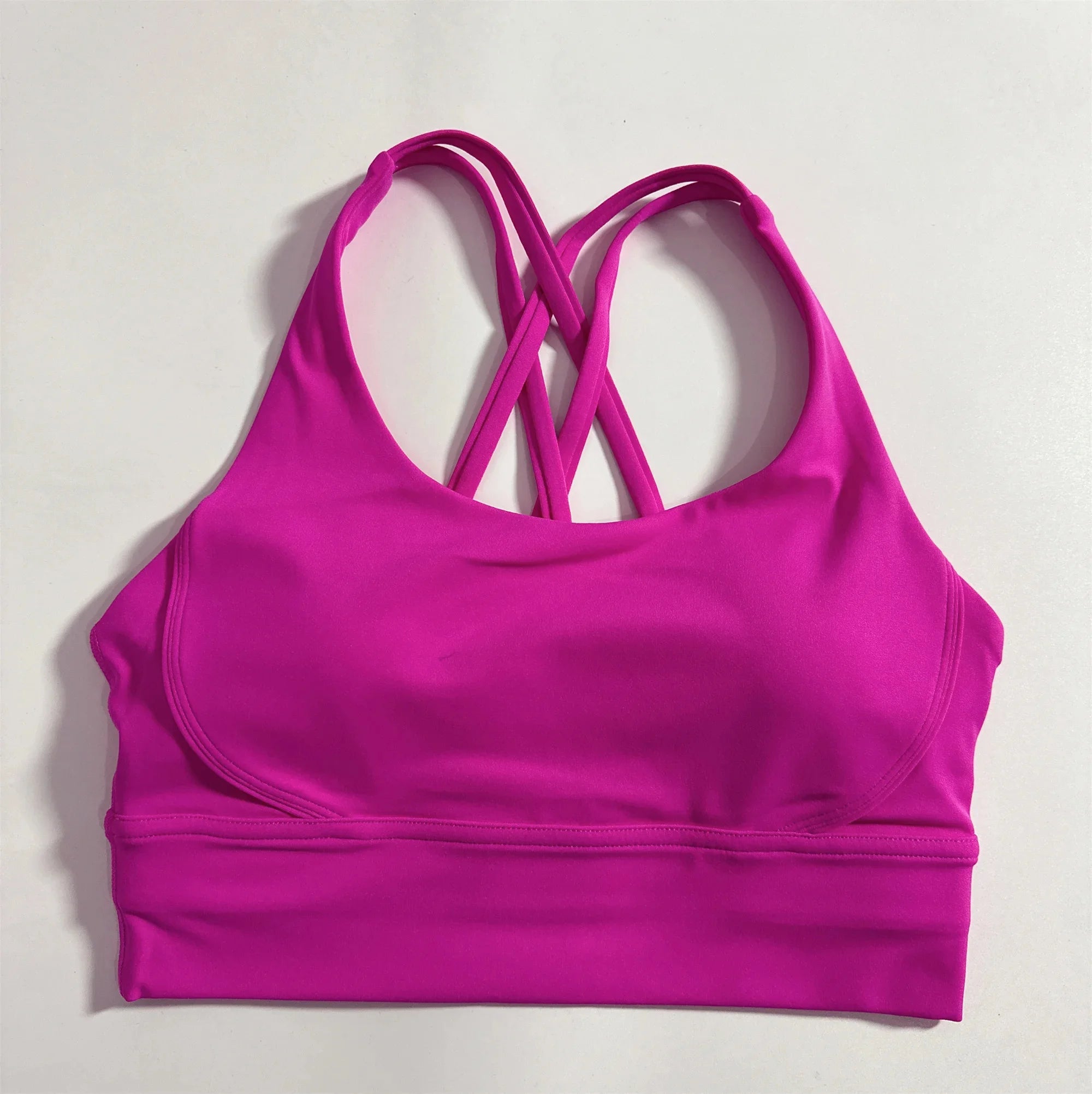 Solid Color Cross Fitness Bra - High Strength Yoga Sport Top