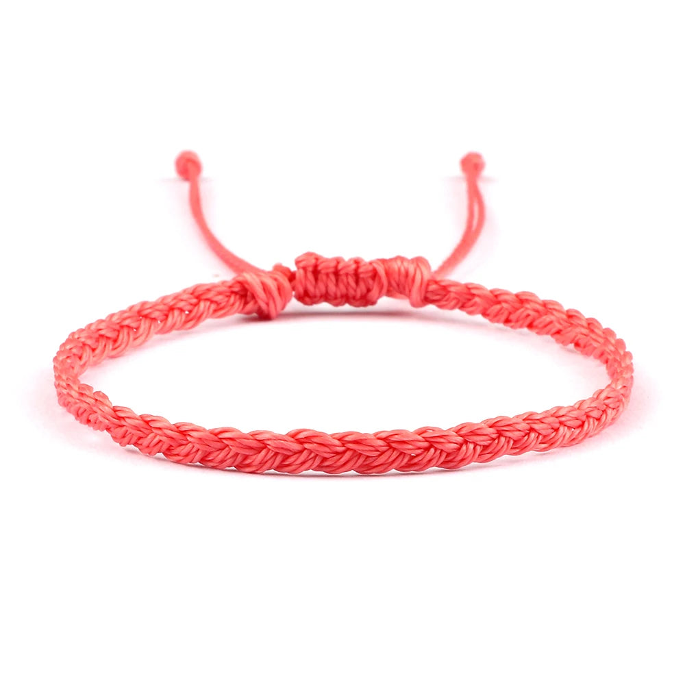 Classic Handmade Braided Bracelets for Women Men Pure Color Waxed Thread Braid Wristband Charm Bracelet Adjustable Jewelry Gifts