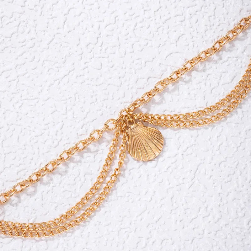 Classic Snake Multi-layer Anklet For Women Starfish Heart Shell Sexy Chain On Foot Leg Female Ankle Bracelet Beach Jewelry