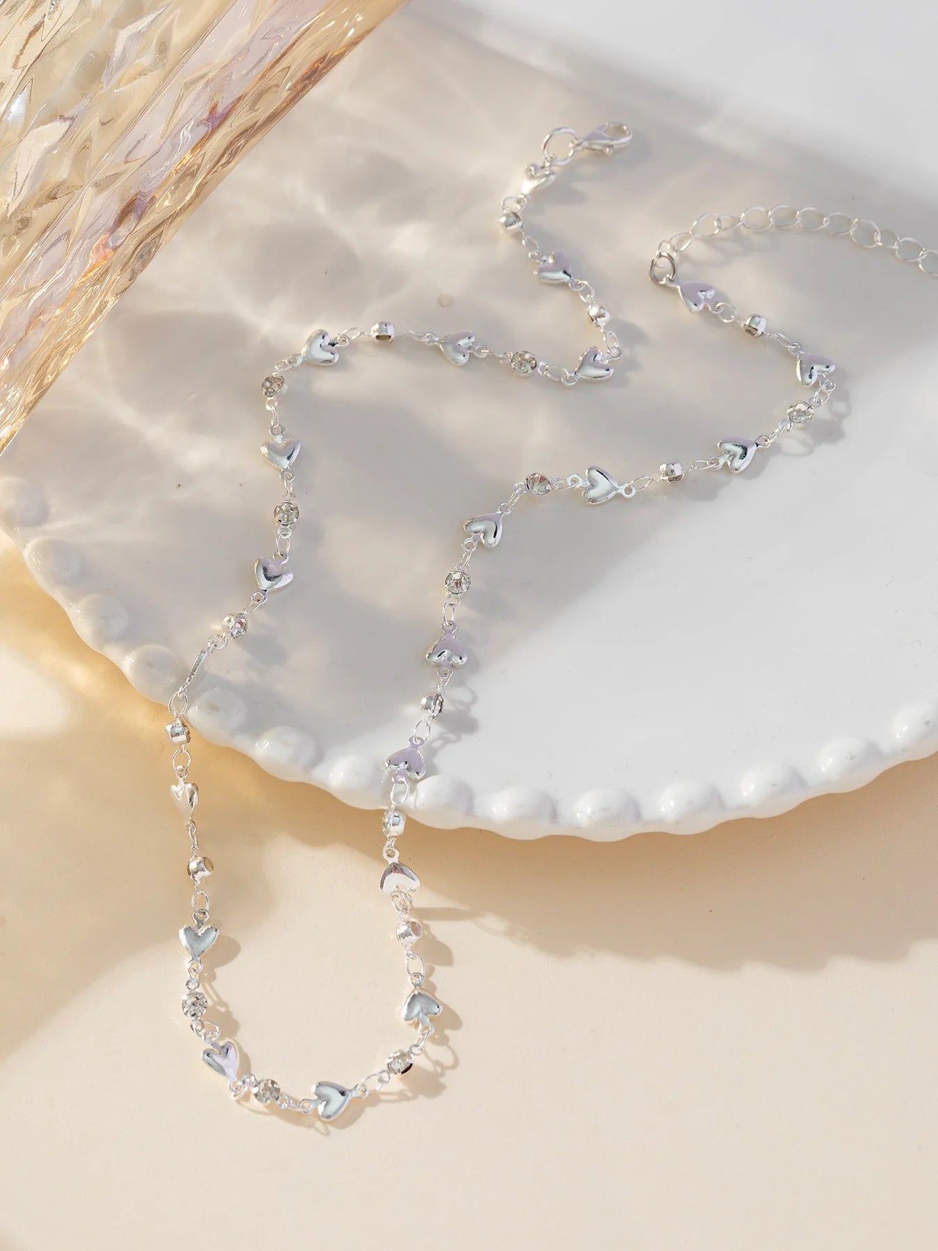 New Luxury Colourful Heart Long Tassel Necklace for Women Shiny Rhinestone Crystal Zircon Choker Bohemian Statement Jewelry