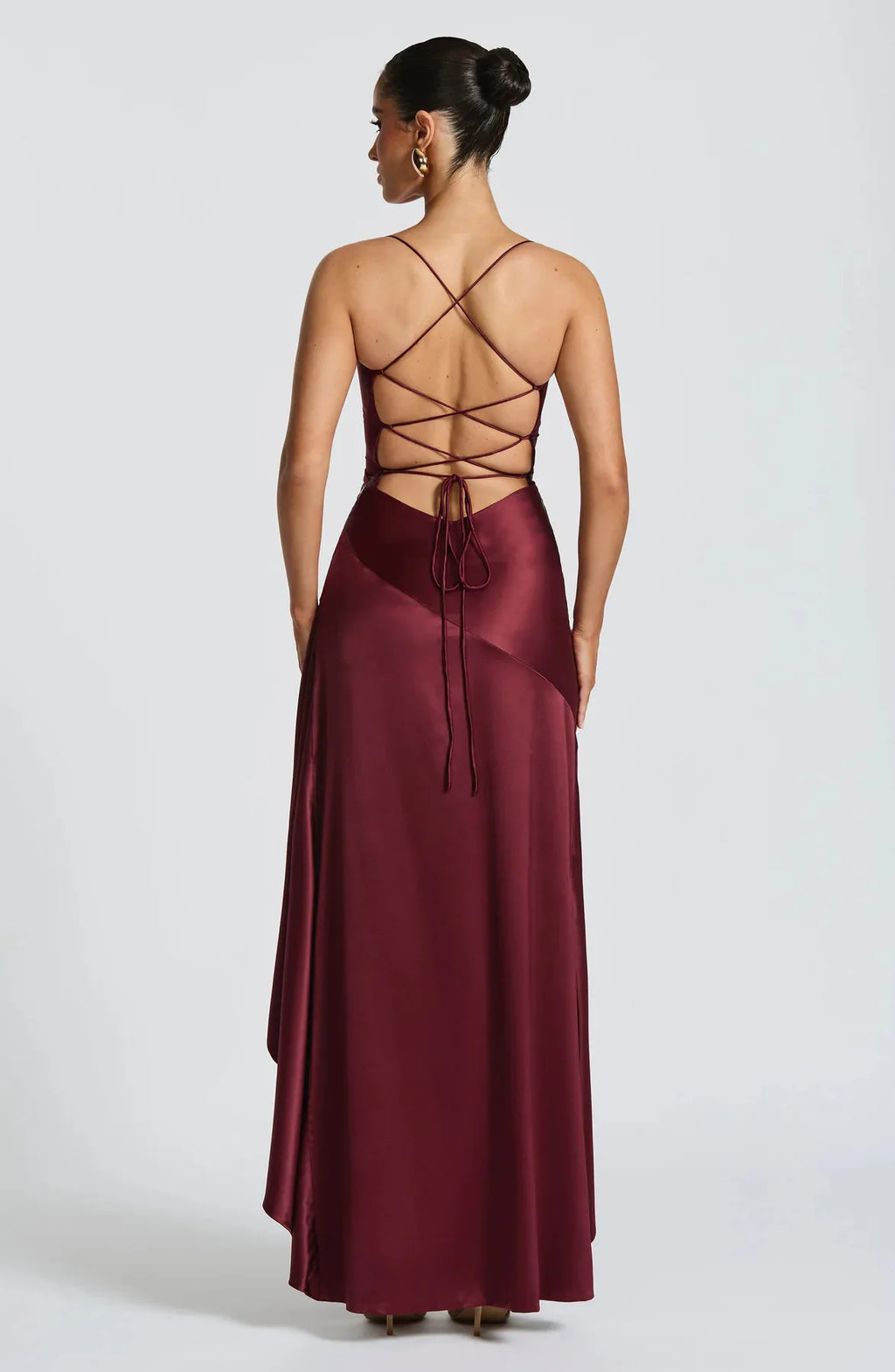 Articat Spaghetti Strap Dress - Satin Split Maxi Evening Gown