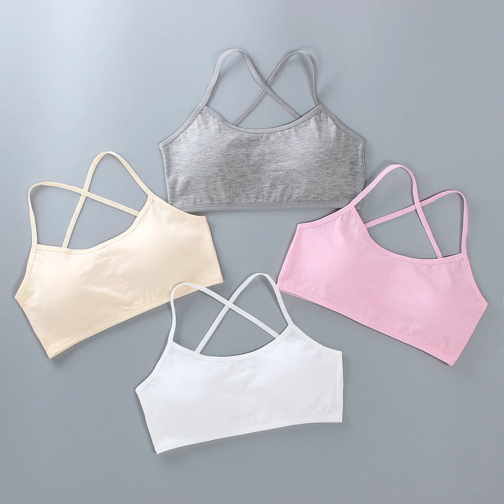 Teenage Girls Training Bras - Cotton Soft Sports Bra 8-16 Years