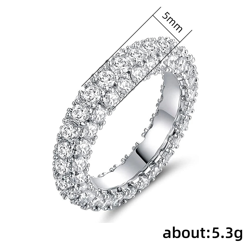 Huitan Luxury Promise Wedding Ring - Micro Paved Cubic Zirconia Women