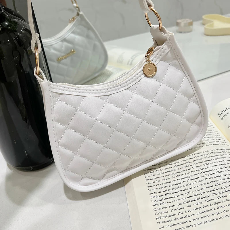 Women Soft Faux Ladies Crossbody Bag Underarm Bag Retro Handbag Fashion Design Girls Small Shoulder Bags