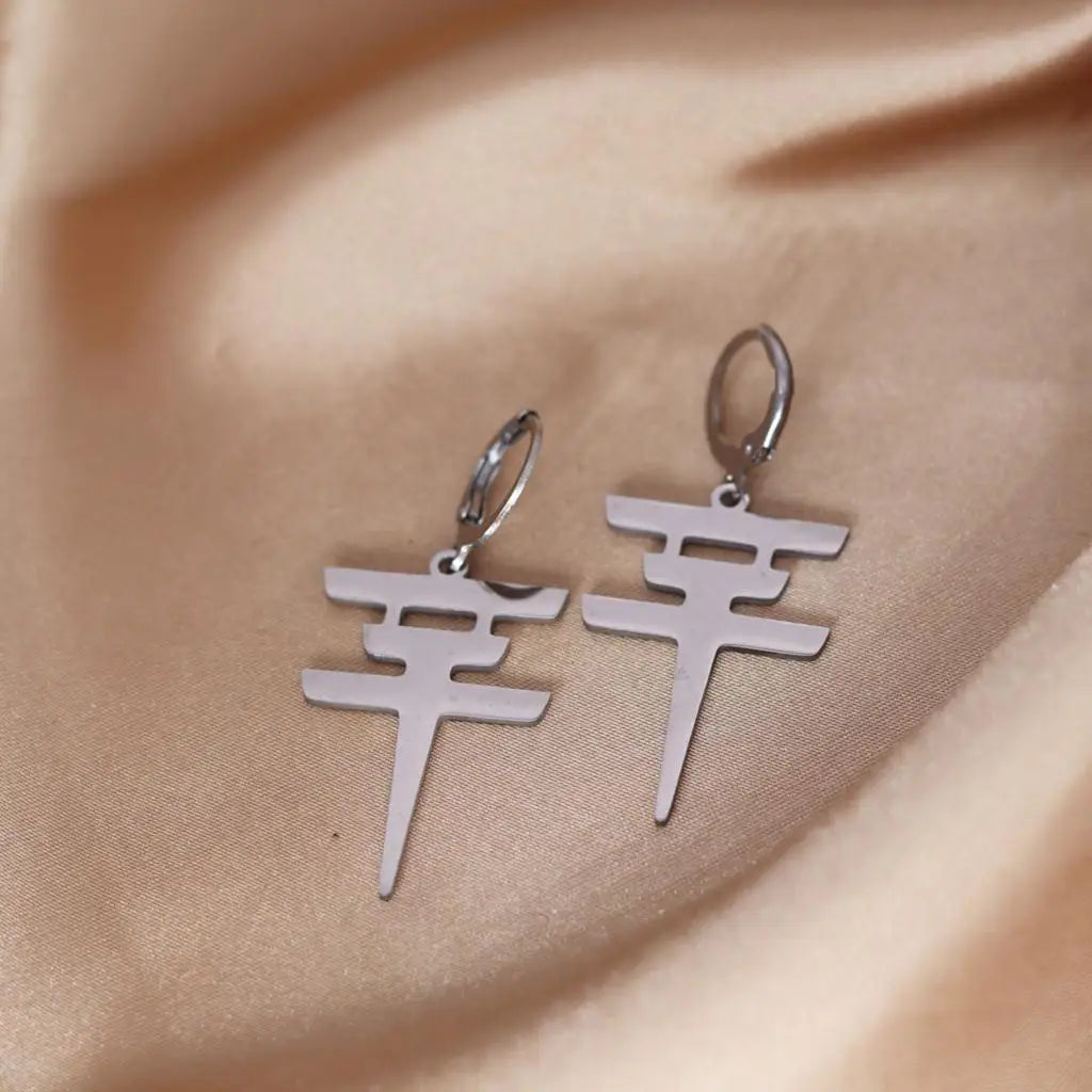 Kinitial Tokio Hotel Earrings Stainless Steel Tokio Hotel Pendant Logo Bill Kaulitz Logo Symbol Earring Wholesale