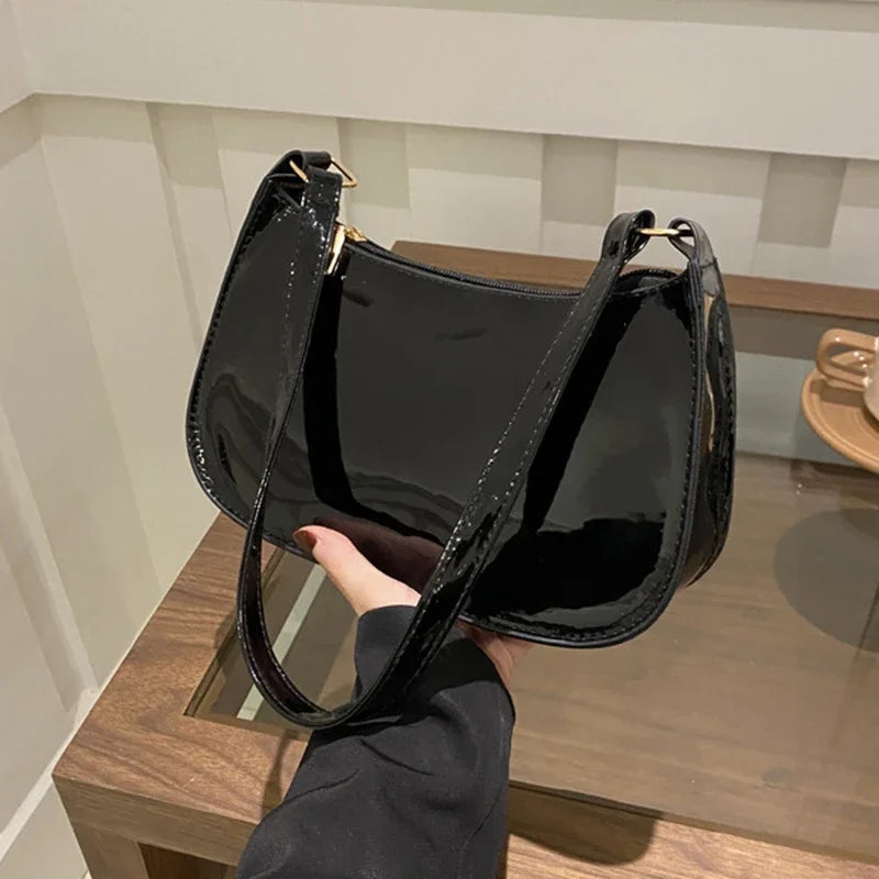 Retro Solid Color PU Leather Shoulder Underarm Bag Women's Fashion Handbags Casual Purses and Handbag Ladies Hand Bags