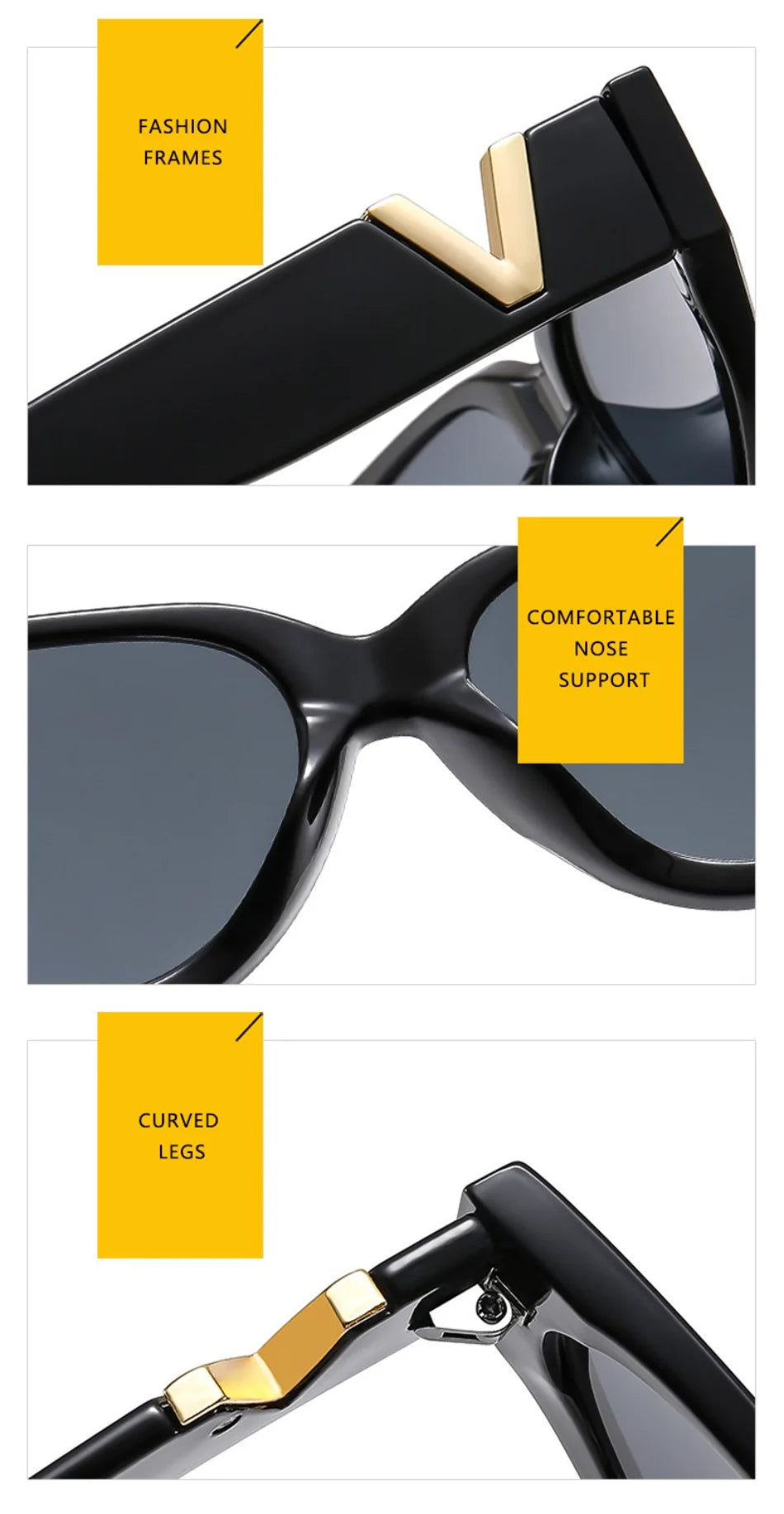 Luxury Vintage Cat Eye Sunglasses - Designer Fashion UV400 Women