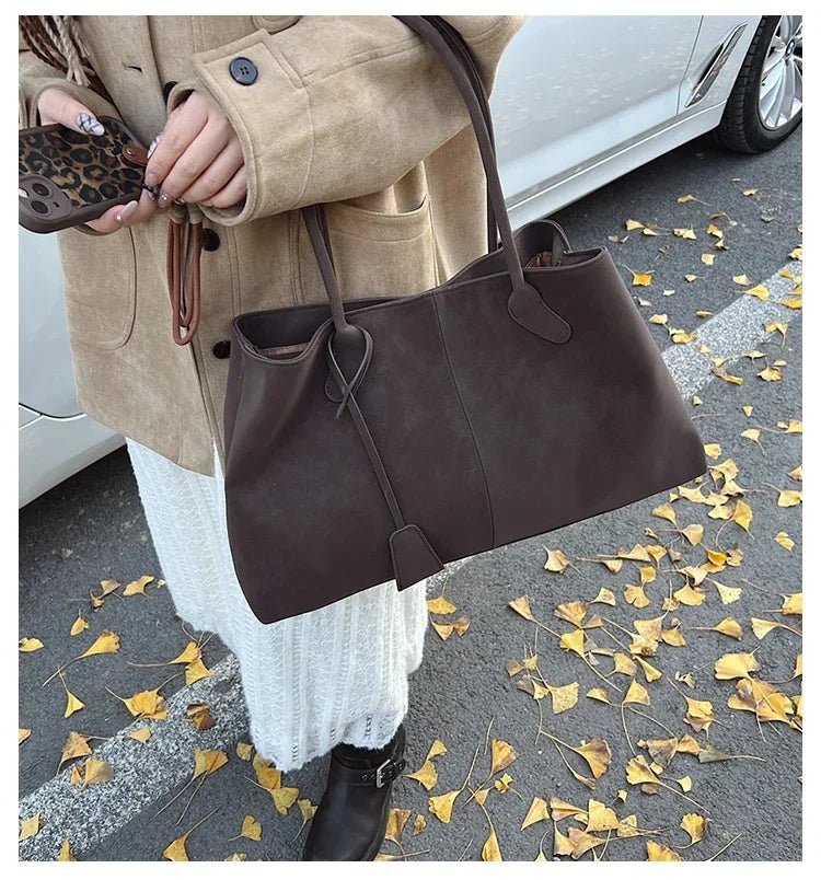 Faux Suede Solid Color High Quality Fashionable Versatile Handbag 2025 Women's Product Hot Selling  Large Capacity Shoulder Bag