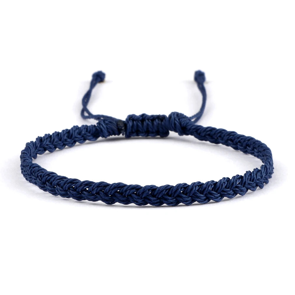 Classic Handmade Braided Bracelets for Women Men Pure Color Waxed Thread Braid Wristband Charm Bracelet Adjustable Jewelry Gifts