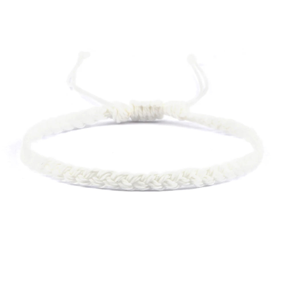 Classic Handmade Braided Bracelets for Women Men Pure Color Waxed Thread Braid Wristband Charm Bracelet Adjustable Jewelry Gifts