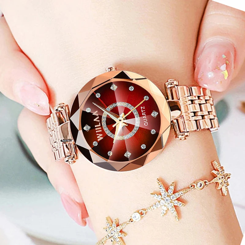 Women Bracelet Watches Stainless Steel Band Elegant Diamond Dial Ladies Wrist Watch For Crystal Exquisite Top Brand Luxury 2025