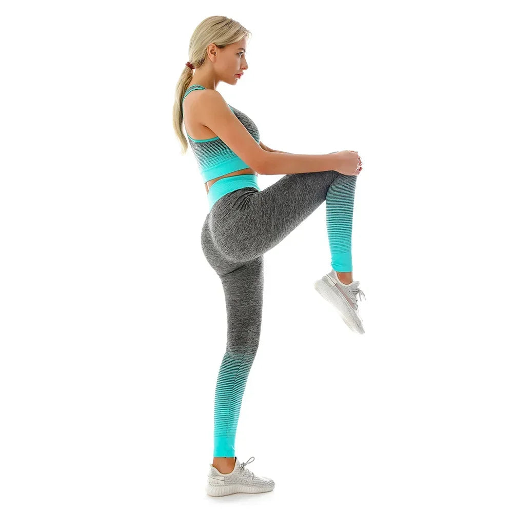 2 Piece Yoga Set - Gradual Changing Sports Bra & Leggings