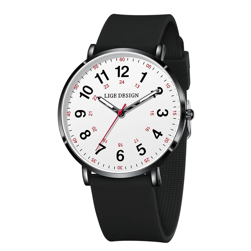 LIGE Fashion Elegant Watch - Candy Color Silicone Luminous Waterproof