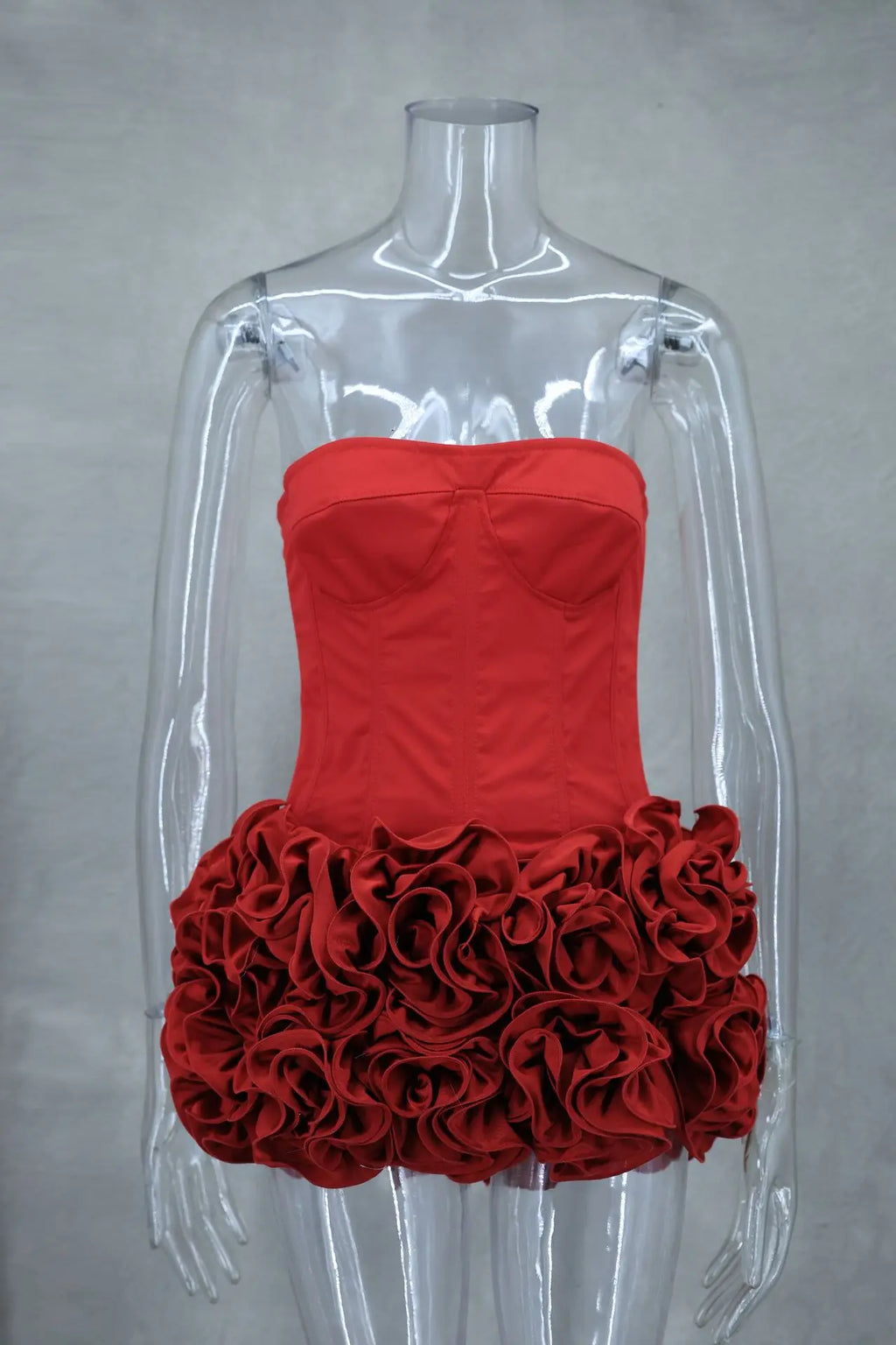 Mingmingxi Winter Strapless Sexy Cocktail Dress 2024 New Year Party Dresses Women 2024 Luxury Red Mini Lace Up Elegant Dress