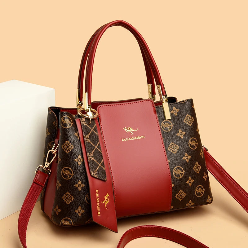 Luxury Print Leather Handbag - Large Capacity Crossbody Shoulder Bag