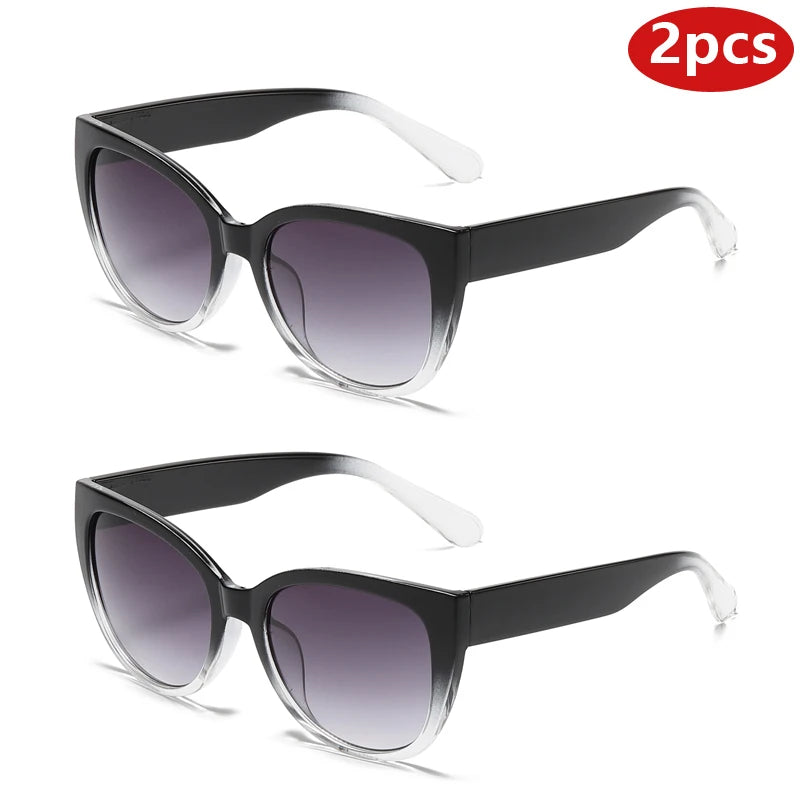 Retro Fashion Cat Eye Sunglasses - Simple Wide Leg Gradient UV400