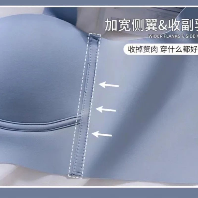 1pcs Women Comfort Bra Summer Ice Silk Vest Style Underwear Girl Wireless Gathered One-piece Brassiere Push Up Lingerie Bralette