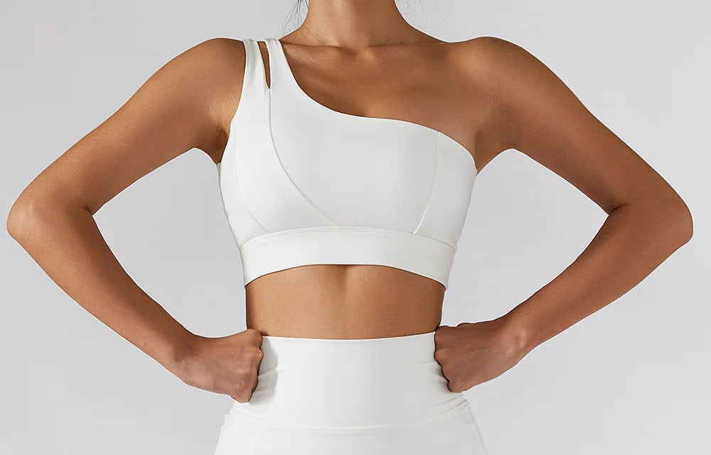 Sexy One Shoulder Sports Bra - High Strength Fitness Vest