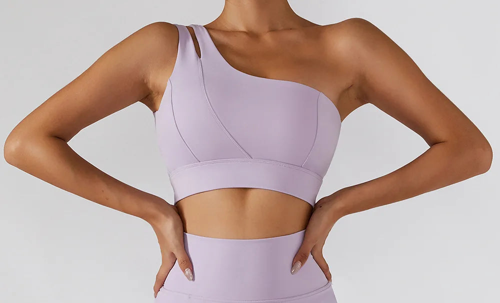Sexy One Shoulder Sports Bra - High Strength Fitness Vest