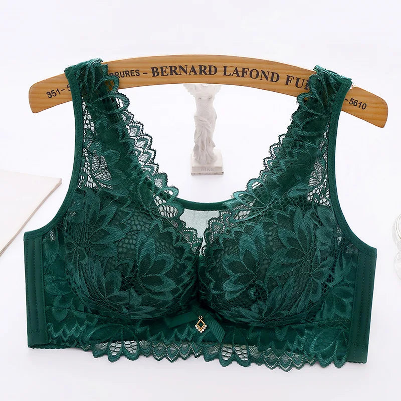 Sexy Push Up Bra - See Through Backless Floral Lace Bralette