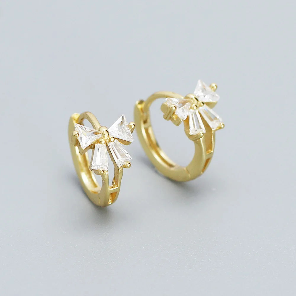 Dainty Tiny Layered Gold Plated Copper Metal Paved CZ Huggie Hoop Earrings for Women Girls Luxury Elegant Catilage Hoops Jewelry