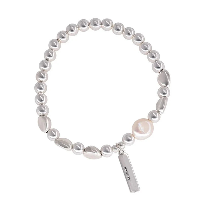 VENTFILLE 925 Sterling Silver Double Layer Pearl Bracelet for Women Girl Design Bead Korean Jewelry Dropshipping