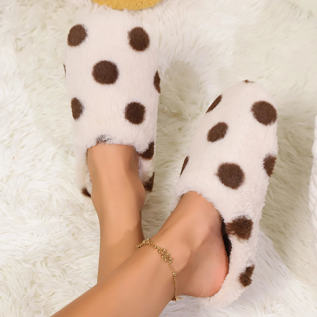 Winter Women's Heart-Shaped Slippers Love Mute Soft Sole Shoes Indoor Comfortable Cute Silent Carpet Light Living Room