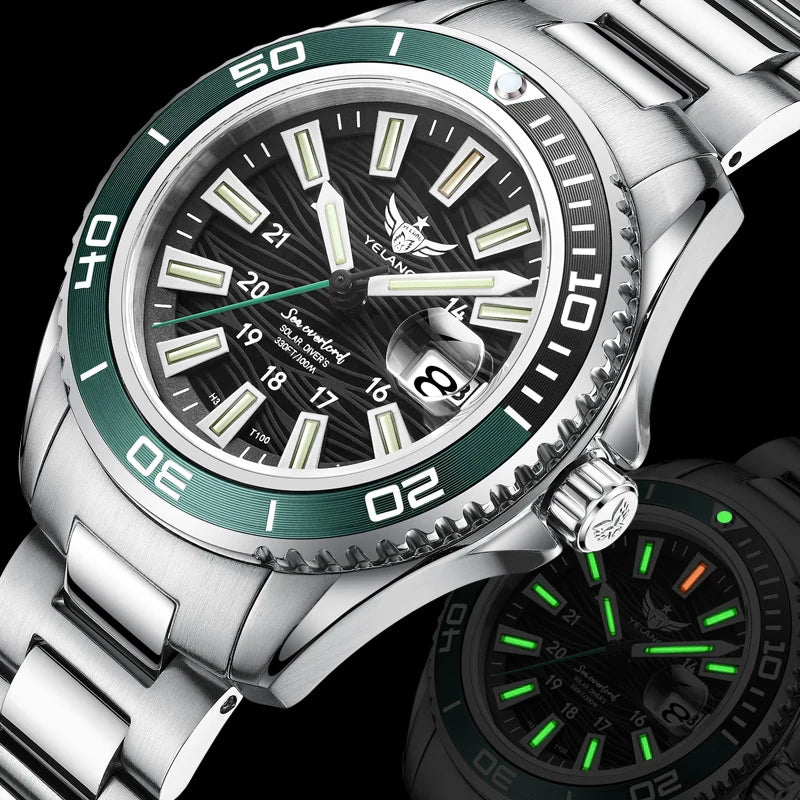 Yelang V1214 Solar Watch - Japan Eco-Drive Sapphire 100M Waterproof