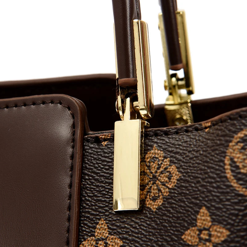 Luxury Print Leather Handbag - Large Capacity Crossbody Shoulder Bag