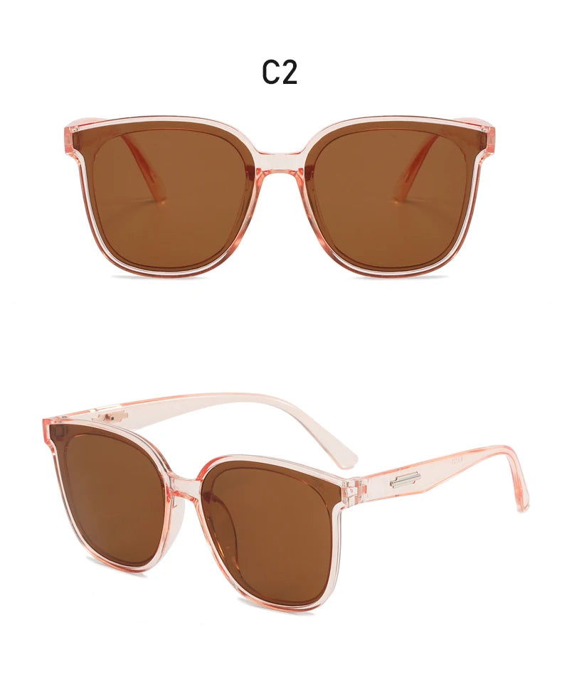 Large Frame Black Face Trimming Sunglasses - Outdoor Travel UV400