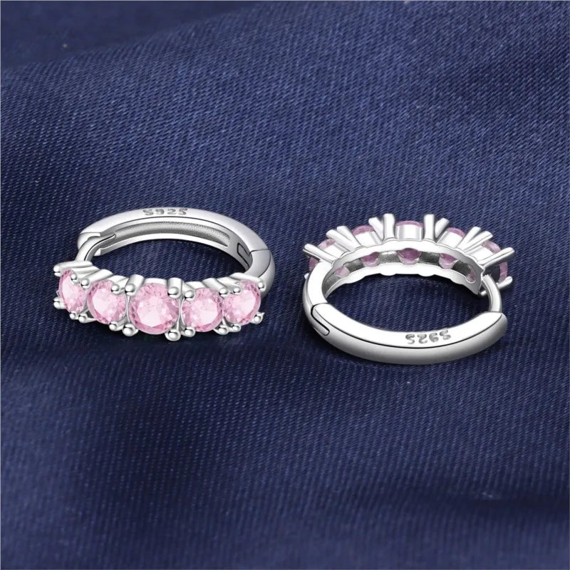 MISEFF Original 925 Sterling Silver Earrings 2025 Hoop Earring Crystal Earings For Women Simple Round Zircon Earing Jewelry