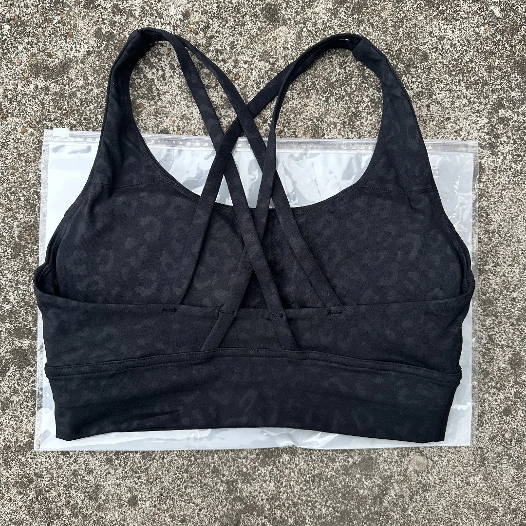 Solid Color Cross Fitness Bra - High Strength Yoga Sport Top