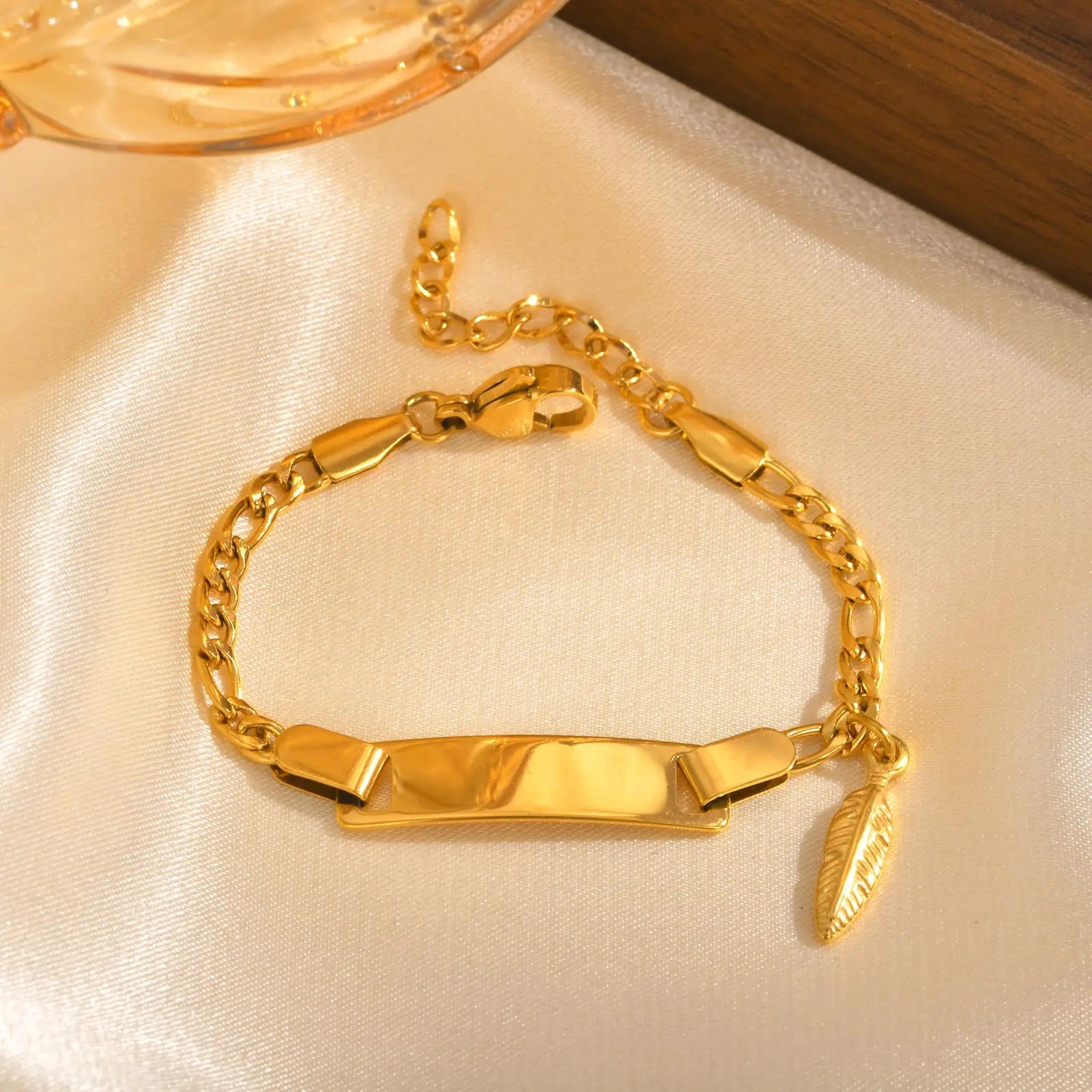 Personalized Baby Bracelet - Custom Name ID Stainless Steel Newborn Baptism Gift