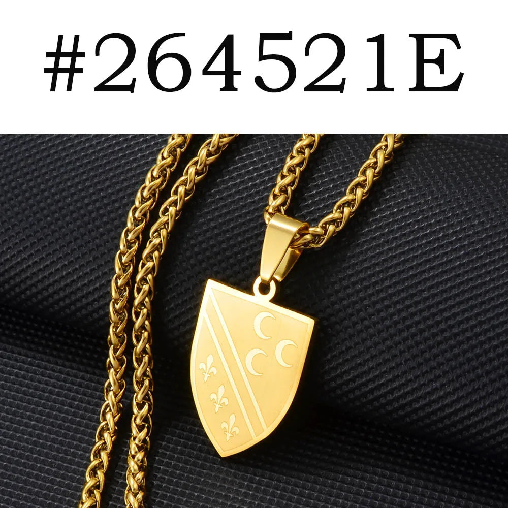 Anniyo Bosnians Pendant Necklaces Gold Color Silver Color Charm Bosna Bosniak Jewelry #264521