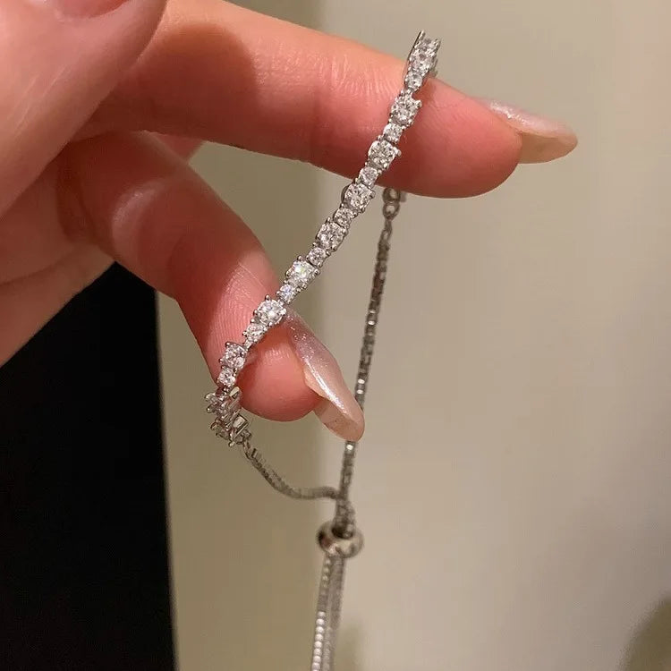 925 Sterling Silver Bracelet Geometric Cube Circle Punk Asymmetric Beaded For Woman Girl Fashion Jewelry Gift Dropship Wholesale