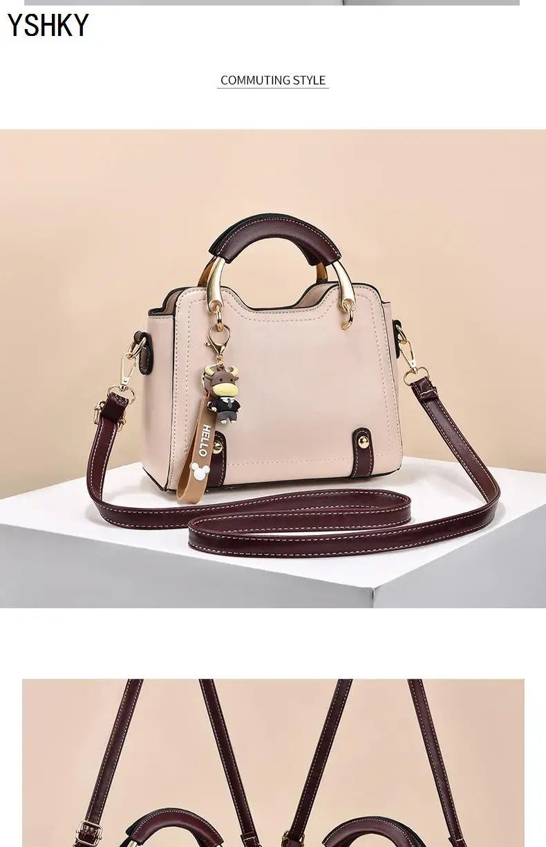 New brand shoulder Bag leather  Women's luxury designer handbag for 2024 women European and American retro cross body Tote bags