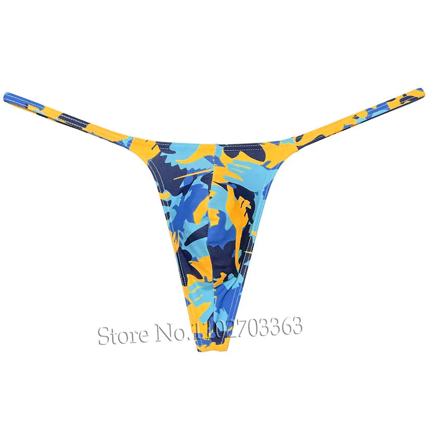 Men's Swim Thongs Micro G-string Enhance Big Pouch Underwear Male T-back Bikini Low Rise Strap Briefs Beach Quick-dry Underpants