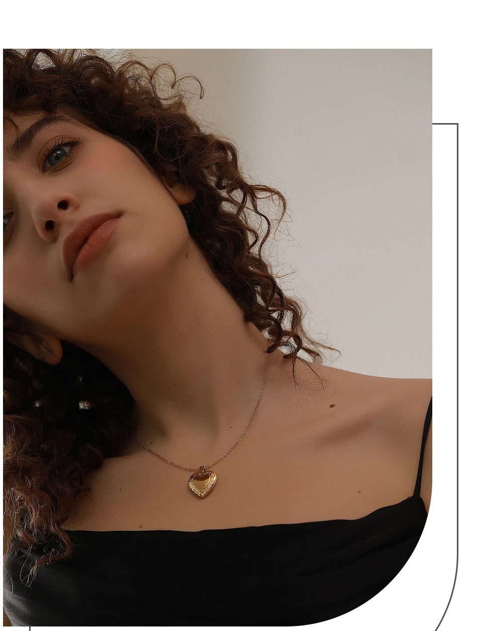 Yhpup Heart Stainless Steel Pendant Drop Necklace  Waterproof Friend Photo Picture Frame Locket Charm Necklace Jewelry Gift