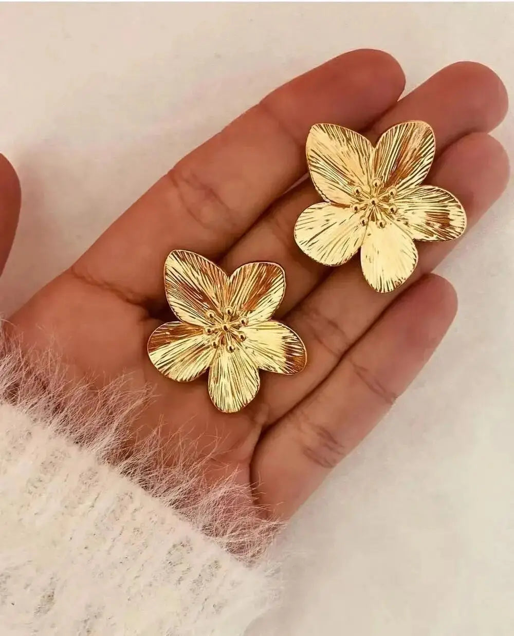 2PC Women's Fashion Trendy Stainless Steel Flower Earrings Outdoor Travel Carnival Party Festival Dressing Gifts