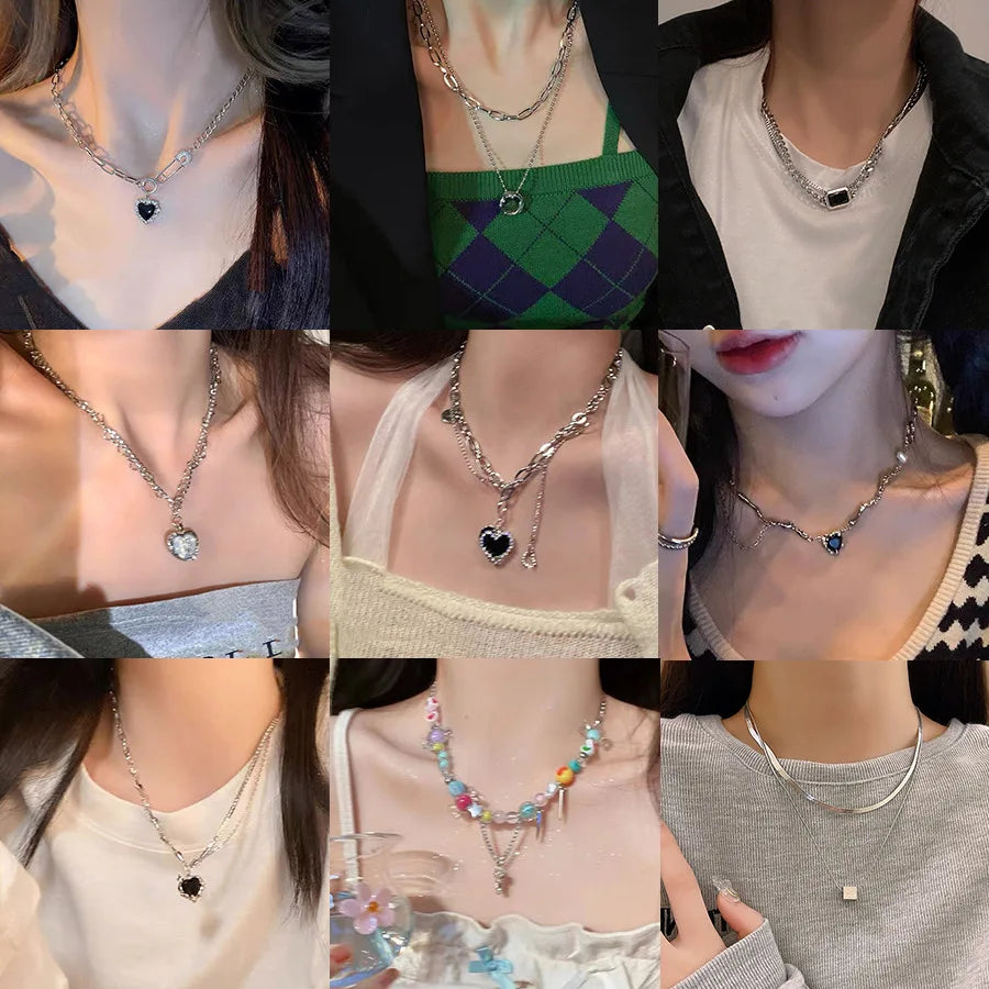 New luxury zircon necklace heart shaped tassel pearl necklace designer high end necklace birthday necklace