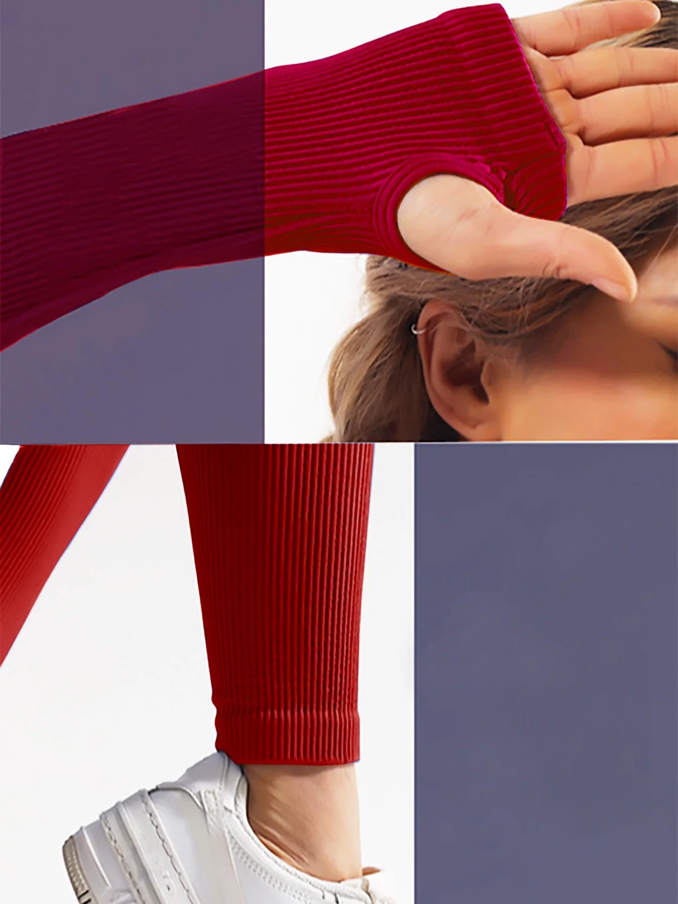 Solid Color Ribbed Yoga Jumpsuit, Seamless Slim Fit Long Sleeve Sports Bodysuit, Women's Activewear