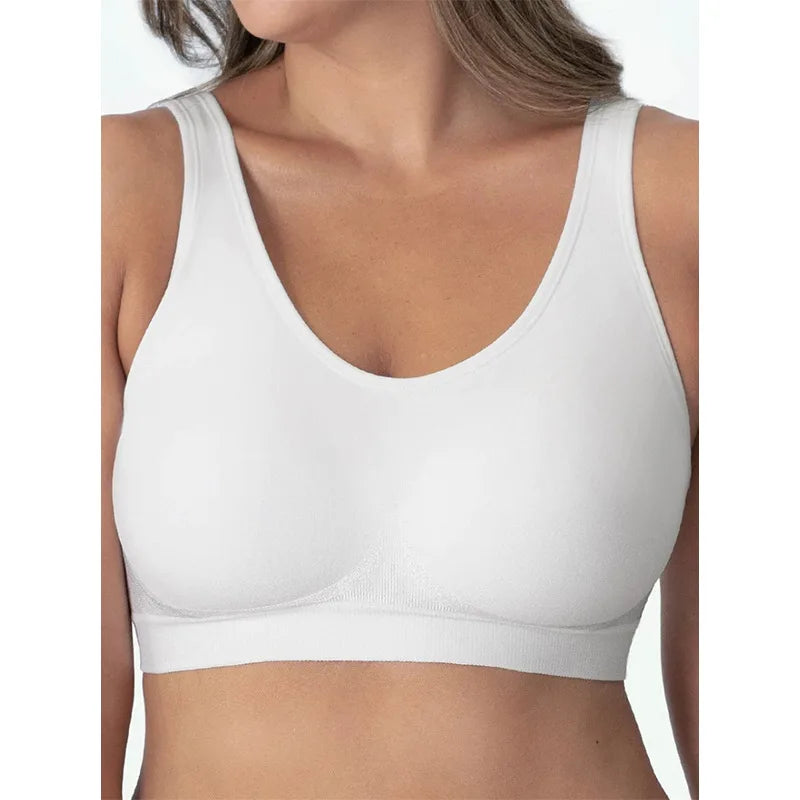 Women Daily Comfort Wireless Bra - Silk Decoration Removable Pad