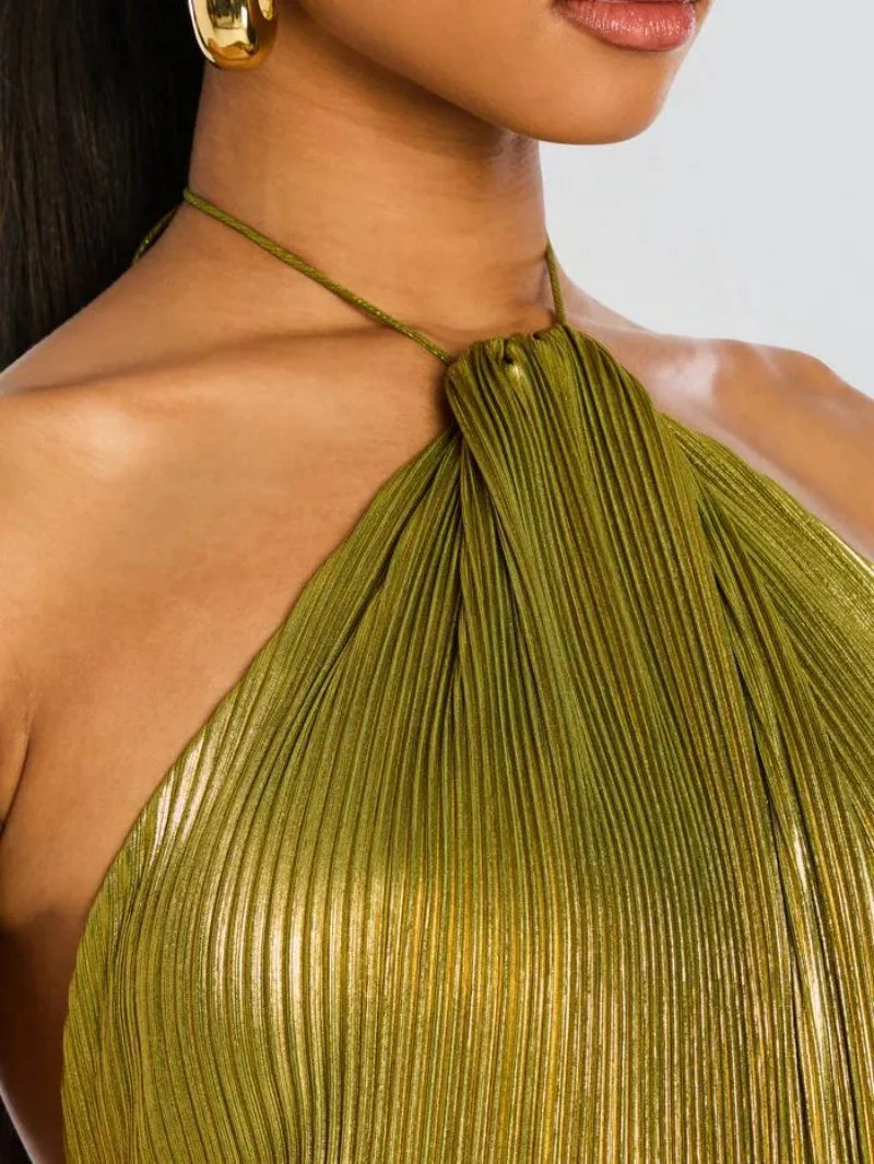 Luxurious Corset Party Dress - Off Shoulder Halter Celebrity Gown